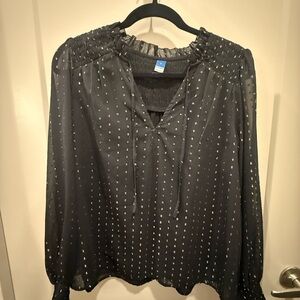 Old Navy Black Blouse with Silver Accents